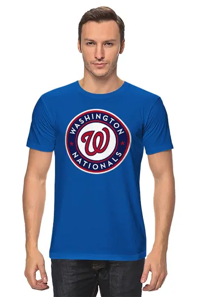 Заказать мужскую футболку в Москве. Футболка классическая Washington Nationals от dobryidesign - готовые дизайны и нанесение принтов.