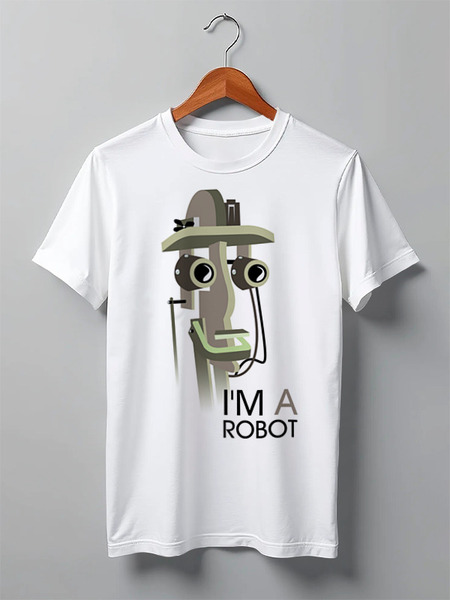 Заказать мужскую футболку в Москве. Футболка классическая i`m a robot от Мила Ярусова - готовые дизайны и нанесение принтов.
