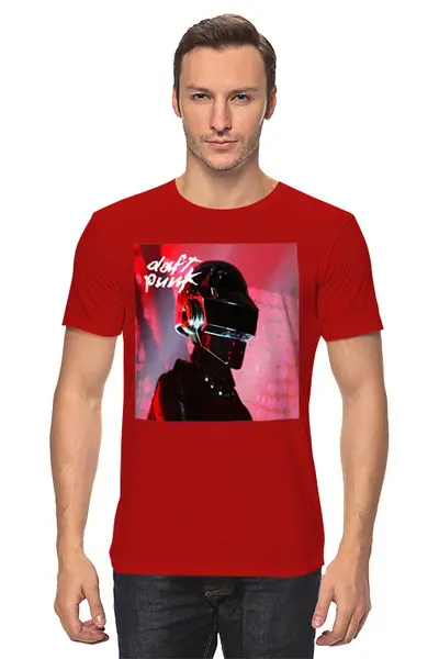 Заказать мужскую футболку в Москве. Футболка классическая Daft Punk от THE_NISE  - готовые дизайны и нанесение принтов.