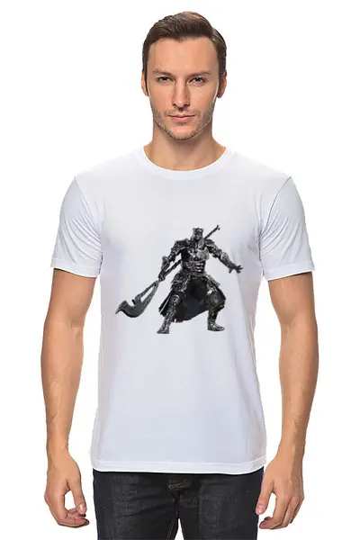 Заказать мужскую футболку в Москве. Футболка классическая Брутал от kosfolkunorov@mail.ru - готовые дизайны и нанесение принтов.
