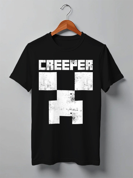 Заказать мужскую футболку в Москве. Футболка классическая MINECRAFT CREEPER от vista12761@rambler.ru - готовые дизайны и нанесение принтов.