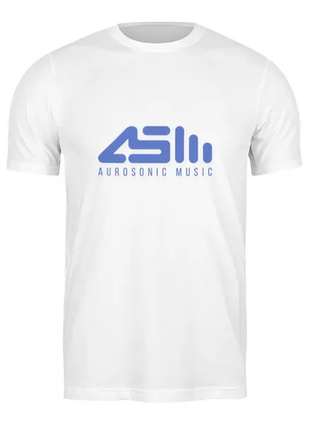 Заказать мужскую футболку в Москве. Футболка классическая Aurosonic Musiс с автографами blue от Евгений Смирнов - готовые дизайны и нанесение принтов.