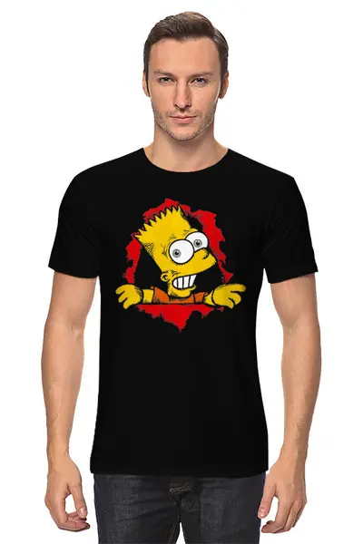 Заказать мужскую футболку в Москве. Футболка классическая Барт Симпсон от Bully Bob - готовые дизайны и нанесение принтов.