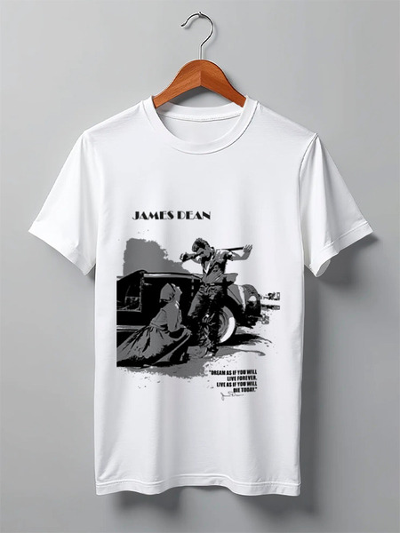 Заказать мужскую футболку в Москве. Футболка классическая James Dean Джеймс Дин от James Dean - готовые дизайны и нанесение принтов.