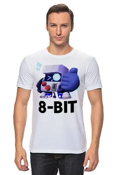 Заказать мужскую футболку в Москве. Футболка классическая Brawl Stars 8-BIT от weeert - готовые дизайны и нанесение принтов.