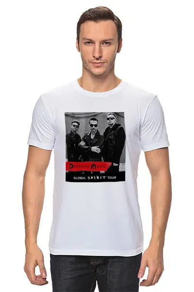 Заказать мужскую футболку в Москве. Футболка классическая Depeche Mode от Fedor - готовые дизайны и нанесение принтов.