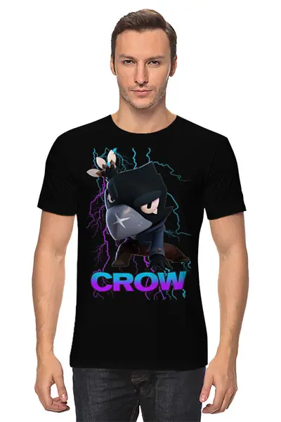 Заказать мужскую футболку в Москве. Футболка классическая Brawl Stars CROW от weeert - готовые дизайны и нанесение принтов.