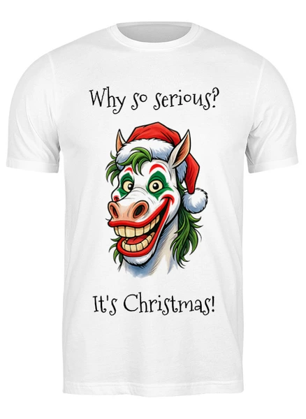 Заказать мужскую футболку в Москве. Футболка классическая  Why so serious? It's christmas! от Александр Серебренников - готовые дизайны и нанесение принтов.