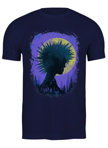 Заказать мужскую футболку в Москве. Футболка классическая Forest от oneredfoxstore@gmail.com - готовые дизайны и нанесение принтов.