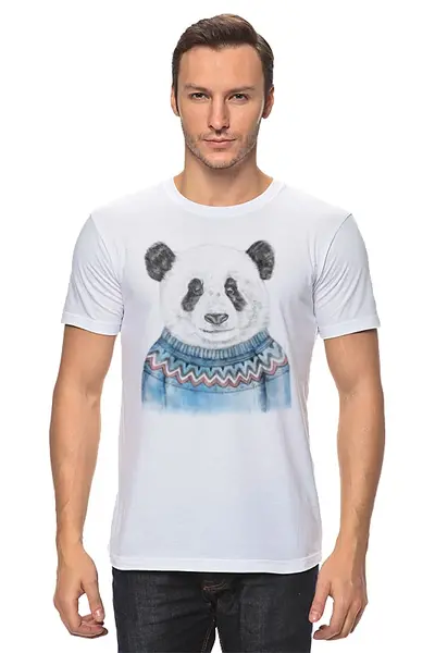Заказать мужскую футболку в Москве. Футболка классическая Панда от cherdantcev - готовые дизайны и нанесение принтов.