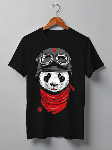 Заказать мужскую футболку в Москве. Футболка классическая Панда (Panda) от coolmag - готовые дизайны и нанесение принтов.