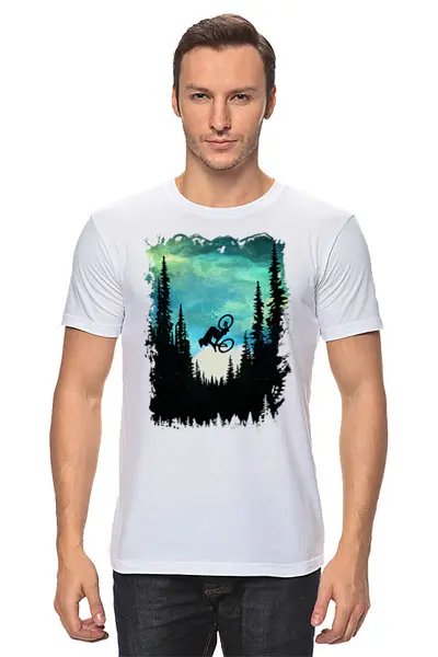 Заказать мужскую футболку в Москве. Футболка классическая Forest Rider от oneredfoxstore@gmail.com - готовые дизайны и нанесение принтов.