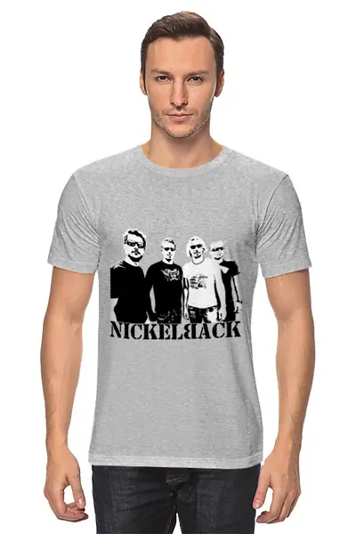 Заказать мужскую футболку в Москве. Футболка классическая Nickelback  от Павел - готовые дизайны и нанесение принтов.