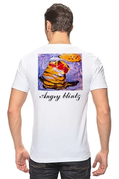 Заказать мужскую футболку в Москве. Футболка классическая Angry blintz (Сердитые блинчики) от Елена Благославова - готовые дизайны и нанесение принтов.