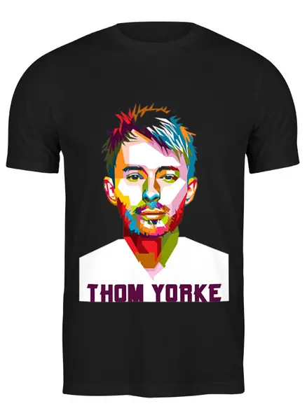 Заказать мужскую футболку в Москве. Футболка классическая Tom Yorke (Radiohead) от Fedor - готовые дизайны и нанесение принтов.