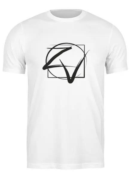Заказать мужскую футболку в Москве. Футболка классическая Литеры Z & V от Zorgo-Art  - готовые дизайны и нанесение принтов.