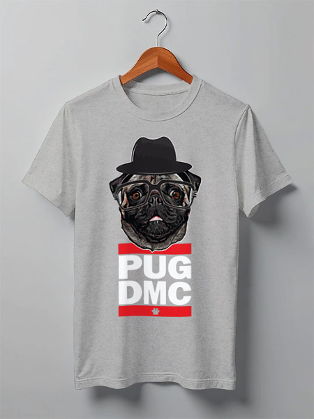 Заказать мужскую футболку в Москве. Футболка классическая Pug x Run Dmc от coolmag - готовые дизайны и нанесение принтов.