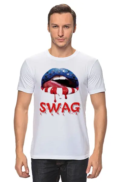 Заказать мужскую футболку в Москве. Футболка классическая SWAG. от vita22 - готовые дизайны и нанесение принтов.