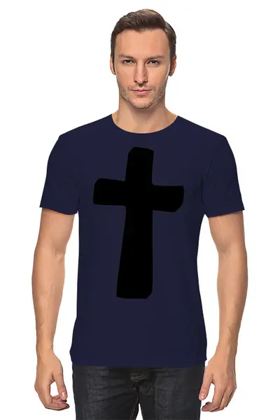 Заказать мужскую футболку в Москве. Футболка классическая Черный крест от BAD OWL - готовые дизайны и нанесение принтов.