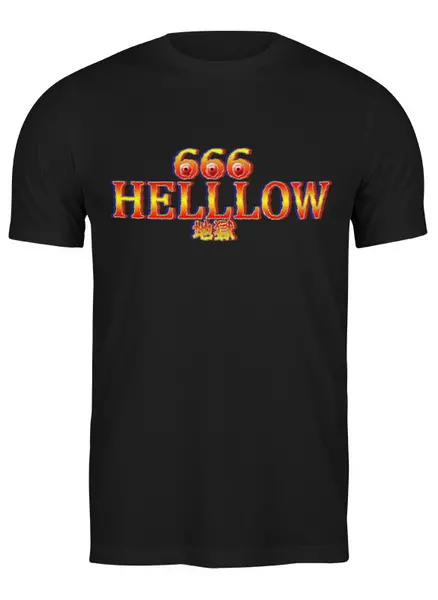 Заказать мужскую футболку в Москве. Футболка классическая HELLLOW от Михаил  - готовые дизайны и нанесение принтов.