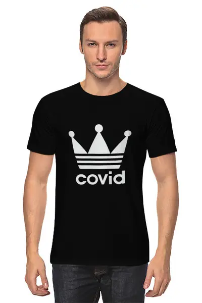 Заказать мужскую футболку в Москве. Футболка классическая Covid-19 от skynatural - готовые дизайны и нанесение принтов.