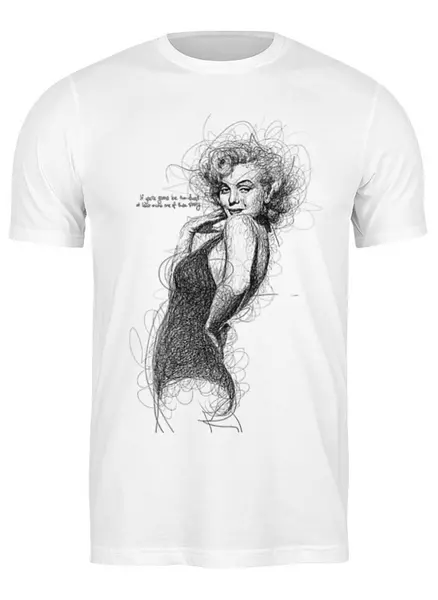 Заказать мужскую футболку в Москве. Футболка классическая Marilyn Monroe от Leichenwagen - готовые дизайны и нанесение принтов.