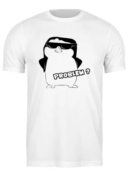 Заказать мужскую футболку в Москве. Футболка классическая Крутой Пингвин от fanart - готовые дизайны и нанесение принтов.