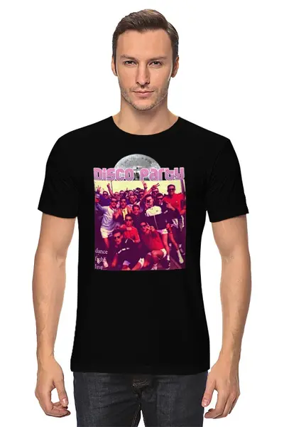 Заказать мужскую футболку в Москве. Футболка классическая Disco casuals от торгаш - готовые дизайны и нанесение принтов.