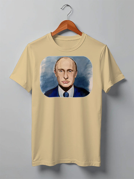 Заказать мужскую футболку в Москве. Футболка классическая Putin от Leichenwagen - готовые дизайны и нанесение принтов.