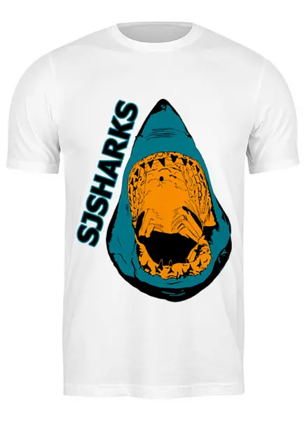 Заказать мужскую футболку в Москве. Футболка классическая San Jose Sharks Сан-Хосе Шаркс  от n0xi0uzz - готовые дизайны и нанесение принтов.