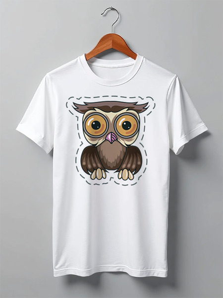 Заказать мужскую футболку в Москве. Футболка классическая Owl Here от oneredfoxstore@gmail.com - готовые дизайны и нанесение принтов.