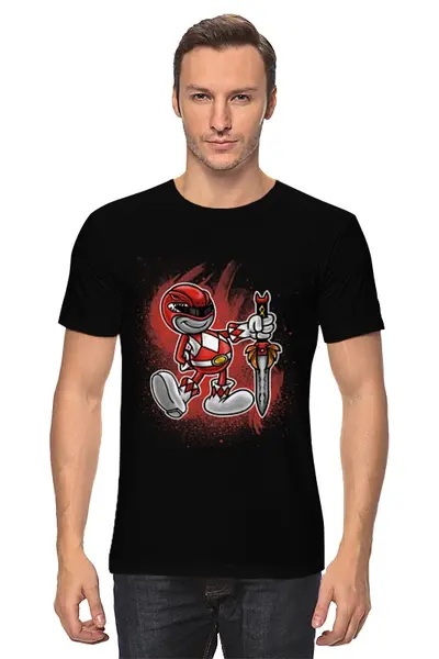 Заказать мужскую футболку в Москве. Футболка классическая Красный Рейнджер от printik - готовые дизайны и нанесение принтов.