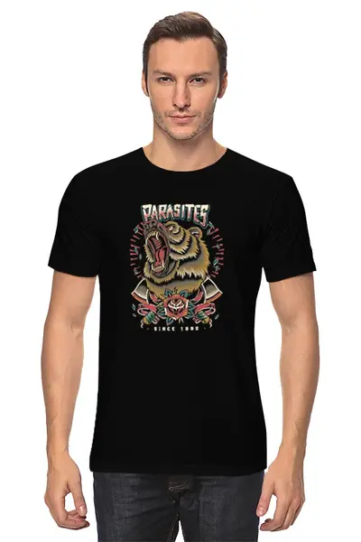 Заказать мужскую футболку в Москве. Футболка классическая Медведь от budil - готовые дизайны и нанесение принтов.