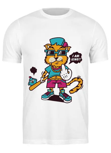 Заказать мужскую футболку в Москве. Футболка классическая Крутой тигр от Amerikanka - готовые дизайны и нанесение принтов.