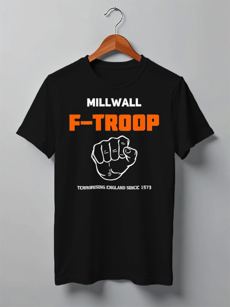 Заказать мужскую футболку в Москве. Футболка классическая Millwall F-TROOP tee от Millwall Supporters Club Russia - готовые дизайны и нанесение принтов.