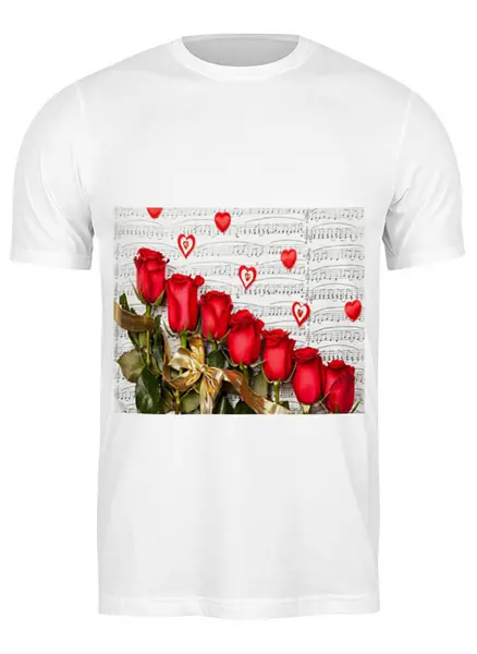 Заказать мужскую футболку в Москве. Футболка классическая Цветы Розы от Тима Старк - готовые дизайны и нанесение принтов.