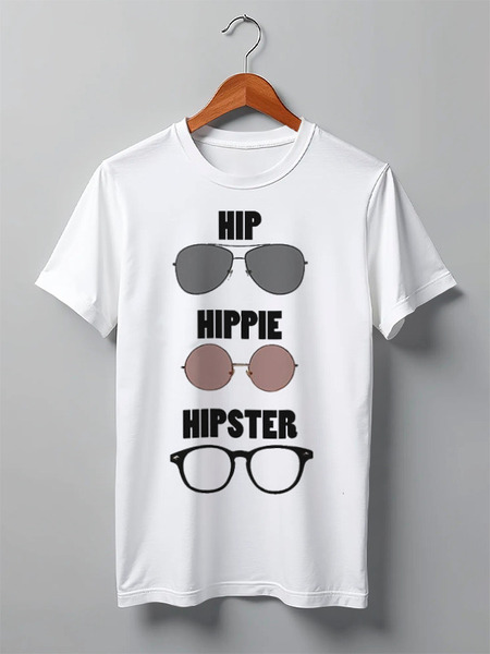 Заказать мужскую футболку в Москве. Футболка классическая HipHipiHipster от Eliza - готовые дизайны и нанесение принтов.