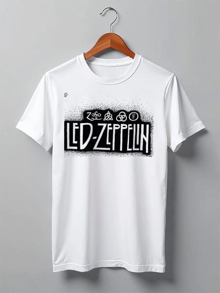 Заказать мужскую футболку в Москве. Футболка классическая Led Zeppelin от Fedor - готовые дизайны и нанесение принтов.