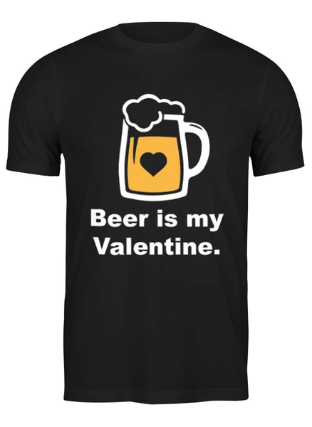 Заказать мужскую футболку в Москве. Футболка классическая Beer Valentine от Александр Серебренников - готовые дизайны и нанесение принтов.