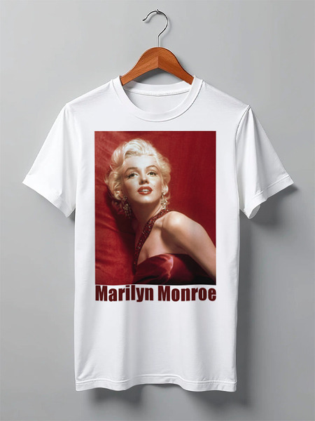 Заказать мужскую футболку в Москве. Футболка классическая Marilyn Monroe red от KinoArt - готовые дизайны и нанесение принтов.