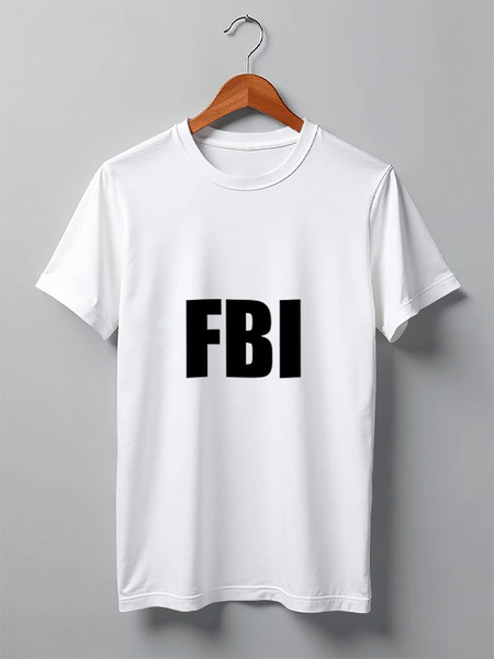 Заказать мужскую футболку в Москве. Футболка классическая FBI фбр от londerbeg - готовые дизайны и нанесение принтов.