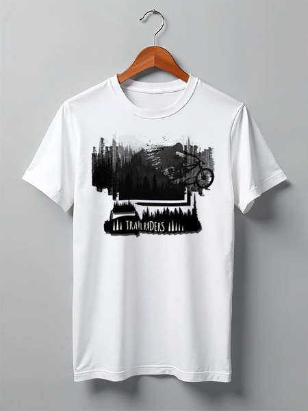 Заказать мужскую футболку в Москве. Футболка классическая Mountain Bike от oneredfoxstore@gmail.com - готовые дизайны и нанесение принтов.