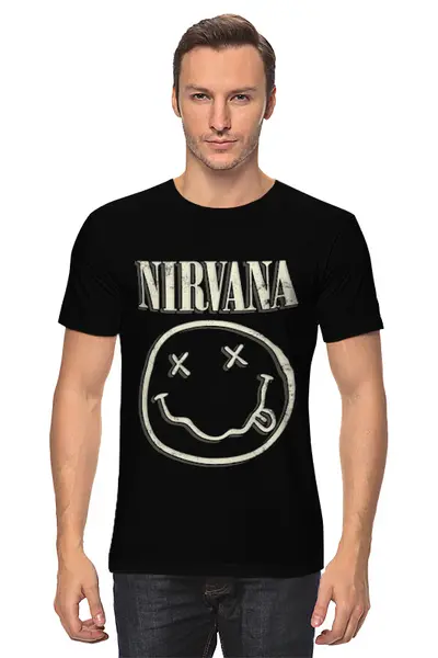 Заказать мужскую футболку в Москве. Футболка классическая Nirvana от weeert - готовые дизайны и нанесение принтов.