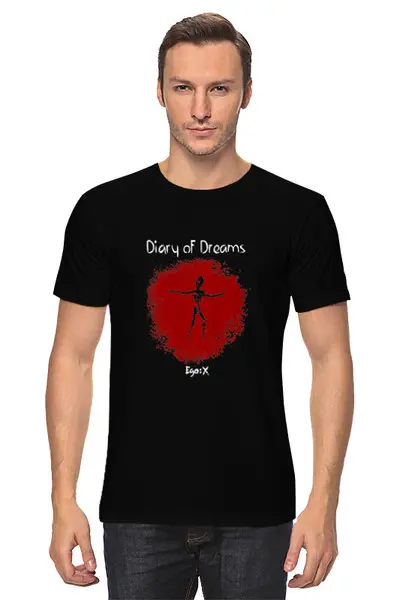 Заказать мужскую футболку в Москве. Футболка классическая Diary of Dreams / Ego:X от OEX design - готовые дизайны и нанесение принтов.