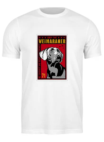 Заказать мужскую футболку в Москве. Футболка классическая Собака: WEIMARANER от Виктор Гришин - готовые дизайны и нанесение принтов.