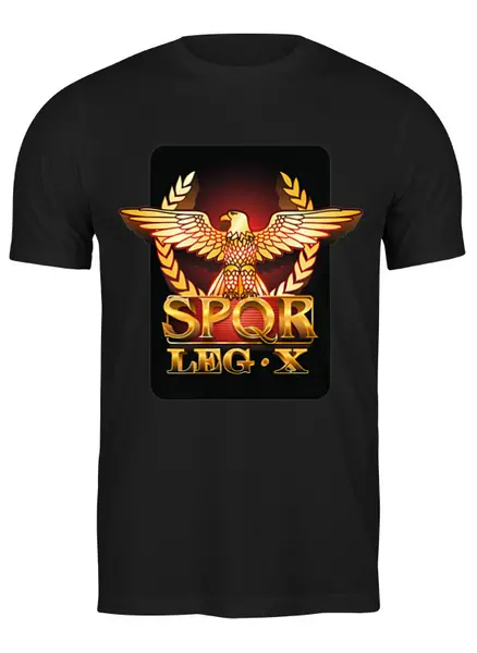 Заказать мужскую футболку в Москве. Футболка классическая SPQR. Х легион. от Zorgo-Art  - готовые дизайны и нанесение принтов.