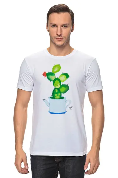 Заказать мужскую футболку в Москве. Футболка классическая Домашнее растение от galkagalka - готовые дизайны и нанесение принтов.