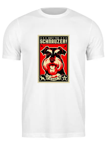 Заказать мужскую футболку в Москве. Футболка классическая Собака: SCHNAUZER от Виктор Гришин - готовые дизайны и нанесение принтов.
