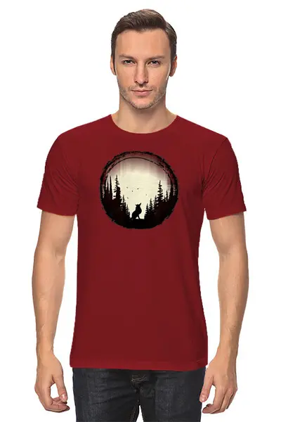 Заказать мужскую футболку в Москве. Футболка классическая Forest от oneredfoxstore@gmail.com - готовые дизайны и нанесение принтов.
