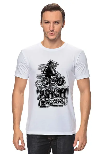 Заказать мужскую футболку в Москве. Футболка классическая Fink Racer от direktar94 - готовые дизайны и нанесение принтов.